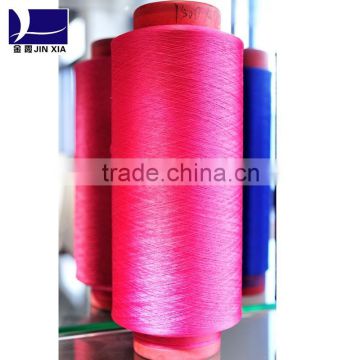 jinxia 100% polyester dty polyester textured yarn, red color&thousand colour RW for
