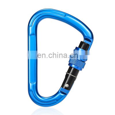 JRSGS 25KN D-Shaped Buckle Lock Rock Climbing Carabiner Clip for Rappelling Dog Leash Aviation Aluminum 7075 Snap Hook S7107