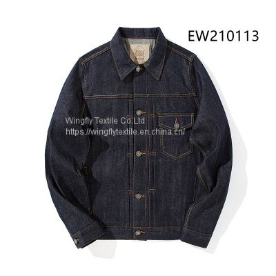 Raw Selvedge Denim Jacket Mens Red Selvedge Jeans Clothes Japanese Retro Overalls Cowboy Coat EW210113