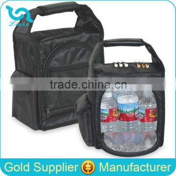 10" Small Black Nylon Golf Cooler Bag Insulated Bag Cooler Bag With Aluminum Foil Liner