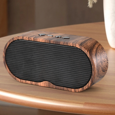 Wood grain Bluetooth speaker retro mini card radio Creative gift logo brand audio factory
