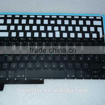Popular Swedish Design Laptop keyboard Replacement LED Backlight For Macbook Pro A1286 2008-2012
