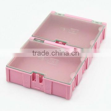 Laboratory storage box enclosure for components / Small parts storage cabinet Pink L00007