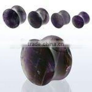 Double flared Purple Rime Stone plug