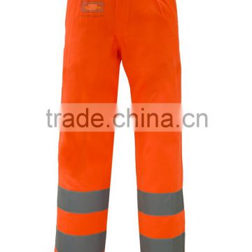 EN 20471 poly-cotton high visibility trouser elastic waist