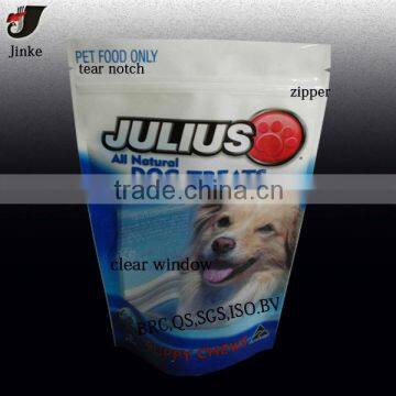 Stand up dog food plastic packaging bag