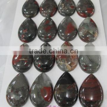 Brown Gemstone Beads and Cabochons-African bloodstone 18*25mm pear cabochon for jewellery making-semi precious stones tear drop