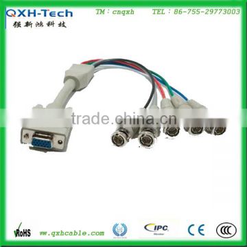 VGA to 5 Golden BNC Monitor Coaxial Cable Adapter