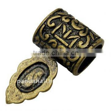 Brass Antique Glue-on Flat Pad Jewelry Bails(KK-J128-AB)