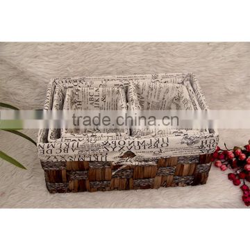 pure colour weaving straw storage basket for sundries