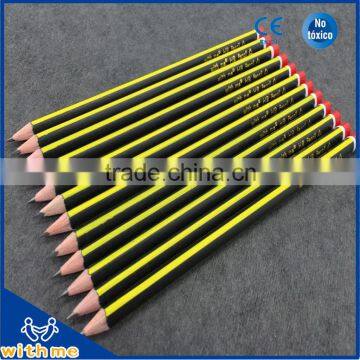 High quality HB Triangular 7 inch wooden Striped Dipped lapices Pencil