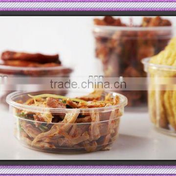 clear plastic PET Deli Container with food