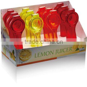 Colorful plastic hand fruit juicer lemon squeezer