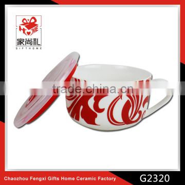porcelain soup mug with lid