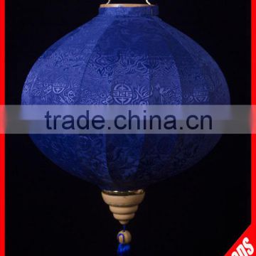 latest design high quality fabric blue round lantern wholesale