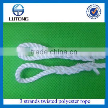 High strength polyester rope with loop