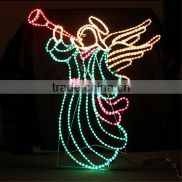Led holiday decorative light up ceramic christmas angel with led light