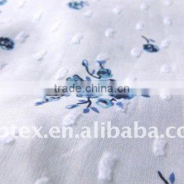 100% cotton printed swiss dot for dress shirt fabric