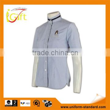 100% Cotton Design china made short sleeve ladies formal checks shirts designs