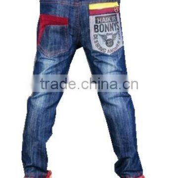 china online selling pant for boys jeans with printed and embroider