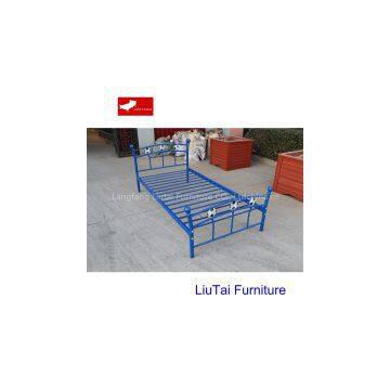 single blue color kids bed