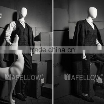 fiberglass glossy white egg head male movable joint mannequins