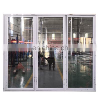 Hot sale high quality home white 3 panel exterior patio aluminum sliding folding glass door price