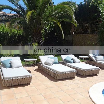 High quality outdoor round bed Courtyard lounge chair garden rattan sun bed
