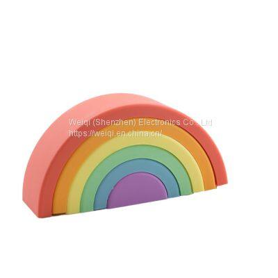Children's Silicone Rainbow Building Blocks, DIY Silicone Building Toys, Enlightenment Stacking