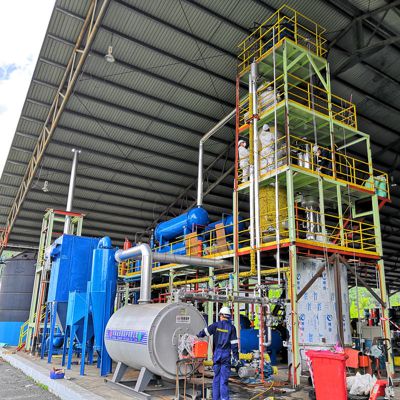 7-14tpd solid catalyst waste oil distillation machine Refine used motor engine oil to diesel refinery plant