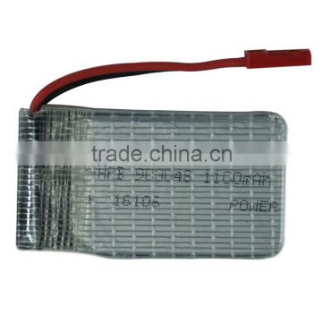 High discharge rate long cycle life 3.7V 1100mAh For Rc battery