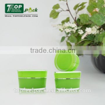 high end black plastic jar /clear acrylic cram jar with white lids 75g