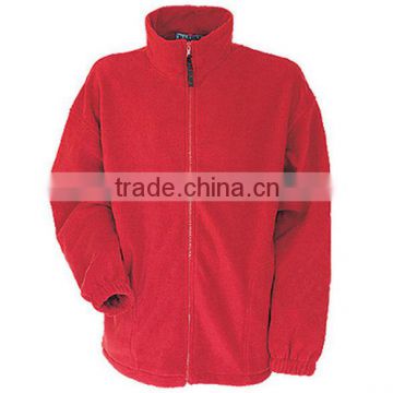 without hood fashion red color wholesale winter men fleece jacket custom design