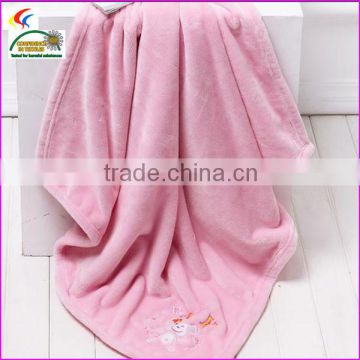 embroidery coral fleece super soft baby blanket