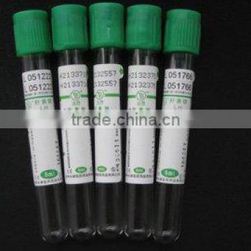 3ml disposible vacuum blood collection heparin tube(green cap)