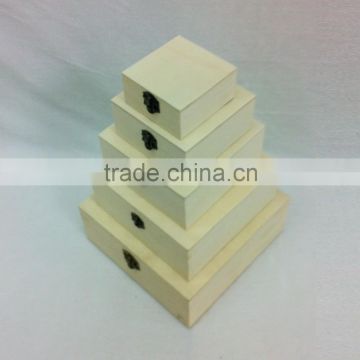 set of 5 unfinished small wooden box wholesale poplar
