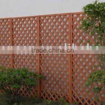 cheap outdoor solid wooden decorative garden fence wth trellis