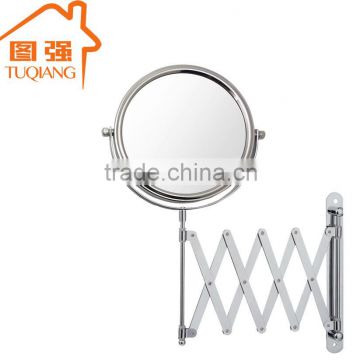 Double sides extensible chrome wall mount makeup mirror
