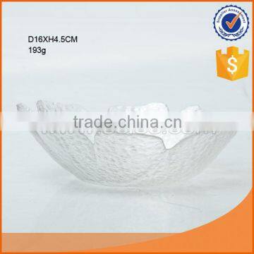 hot selling D16cm clear glass dish in flower shape