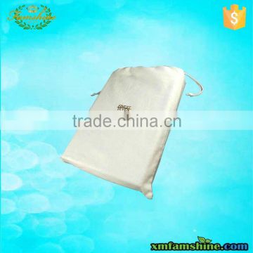 Promotion white cotton muslin drawstring bag