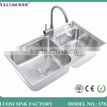 stock product welding kitchen stainless steel sink work table S783A