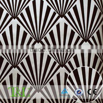 Black and white nonwoven flocking wallpaper