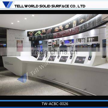 White arc-shaped bar counter design high end for cinema