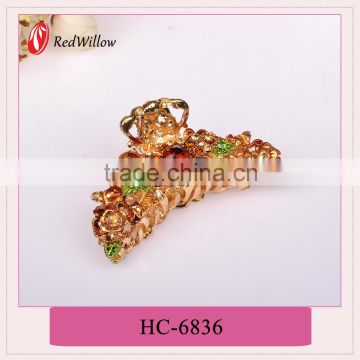 Wholesale china trade green jeweled hair claws