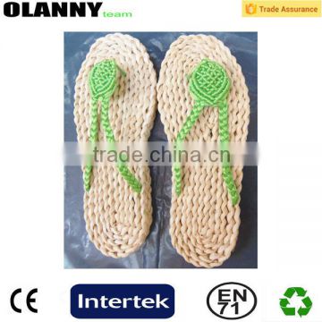 best seller customized green straw flip flops
