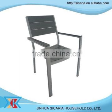 wooden chair with metal frame