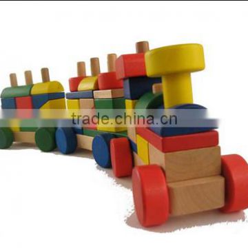 wooden train building block