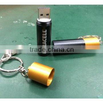 Metal power up battery 8gb usb memory stick