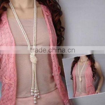 Women's Elegant Pearl Sweater Chain Long Pendant Necklace Fashion Jewelry