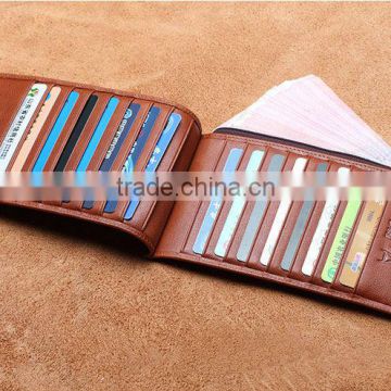 Fashionable genuine leather card holder with wallet